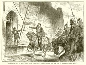 Kong Edward II frastøtt fra Stirling Castle etter slaget ved Bannockburn, 1314