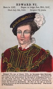 Kong Edward VI (farget gravering) av English School
