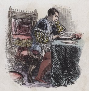 King Edward VI-lesing (farget gravering) av English School