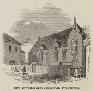 King Edward's Grammar-School, på Lichfield (gravering) av English School