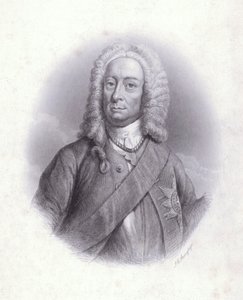 Kong George II (gravering) av English School