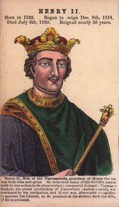 Kong Henry II (farget gravering) av English School