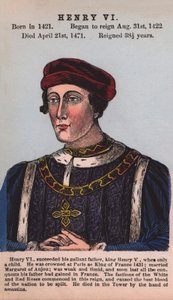 Kong Henry VI (farget gravering) av English School