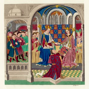 Kong Henry VI og hoffet hans (farget gravering) av English School
