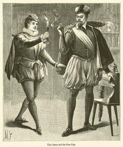 King James and his First Pipe (gravering) av English School