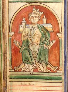 King John Sittende av English School