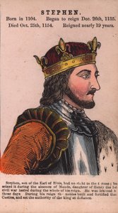 King Stephen (farget gravering) av English School