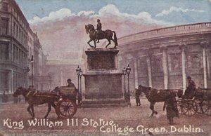 Kong William III-statue (farget bilde) av English School