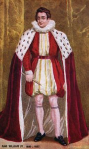 Kong William IV (farge litho) av English School
