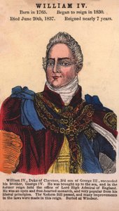 Kong William IV (farget gravering) av English School