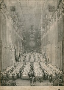 Kong William IV og Adelaide i Guildhall, London, 1834 av English School