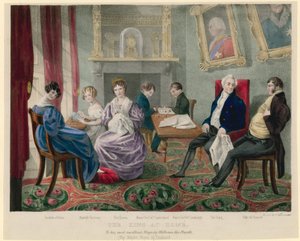 Kong William IV hjemme med familien sin av English School