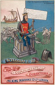 Kong William I (fargelitografi) av English School