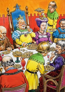 Konge og Dronning på - uvanlig - middag av English School