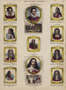Kings and Queens of England (farget gravering) av English School