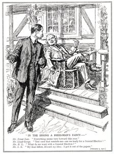 LLoyd George og Bonar Law diskuterer utsiktene til et stortingsvalg i februar 1920 av English School