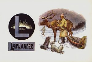 L, Laplander (farge litho) av English School