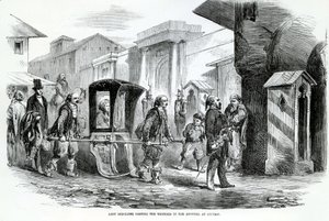 Lady Redcliffe besøker sykehuset i Scutari, 1800-tallet av English School