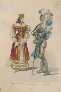 Lady Rowena og Ivanhoe av English School