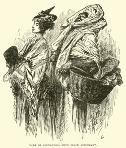Lady of Alexandria med Black Attendant av English School