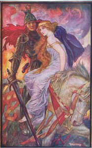 Lancelot bærer av Guenevere, illustrasjon fra 