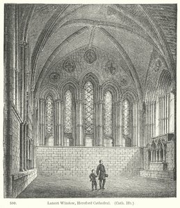 Lancet-vinduet, Hereford-katedralen (gravering) av English School