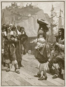 Landing av Charles II ved Dover, 26. mai 1660, illustrasjon fra Cassells Illustrated History of England (sepiafoto) av English School