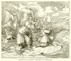 Landing av Gustavus Adolphus i Tyskland av English School