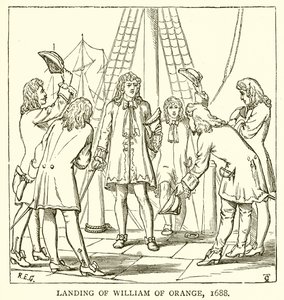 Landing av William av Orange, 1688 av English School