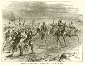 Landing av hertugen av Monmouth st Lyme Regis, 1685 av English School
