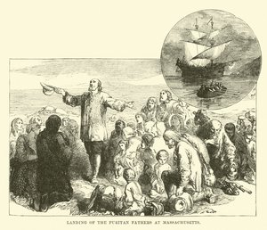 Landing av de puritanske fedrene i Massachusetts av English School