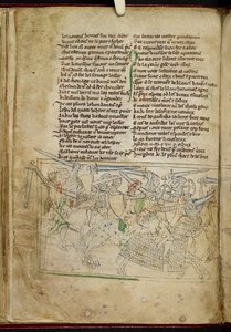 Lansdowne 782 f.26v En kamp mellom riddere, fra 