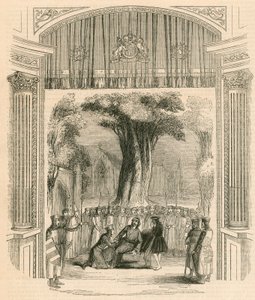 Siste scene i stykket King John, Drury Lane Theatre, London av English School