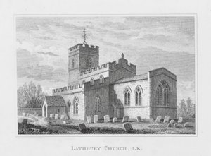 Lathbury kirke, sørøst (gravering) av English School