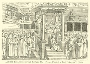 Latimer forkynner før Edward VI av English School