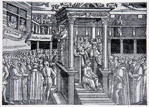 Latimer forkynte før Edward VI, illustrasjon fra The History of the Nation av English School