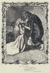Lear og Cordelia, Kong Lear, akt IV, scene 7 (gravering) av English School