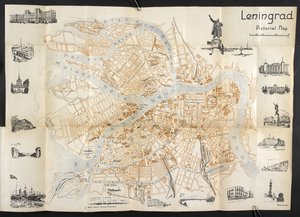 Leningrad, utbrett kart fra 