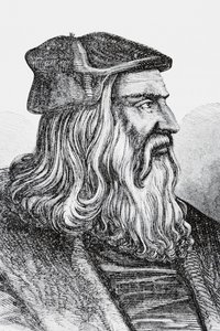 Leonardo Da Vinci (litho) av English School