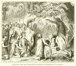 Leonidas og hans følgesvenner vier seg til døden av English School