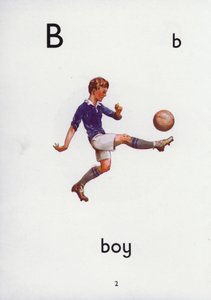 Bokstav B, gutt (farge litho) av English School