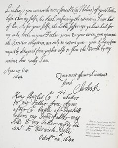 Brev fra Charles II til Montague, jarl av Lindsey, 27. oktober 1642 av English School