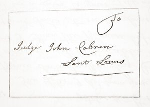 Brev fra Daniel Boone til dommer John Cobren, original datert 5. oktober 1809 (se også 619584) av English School