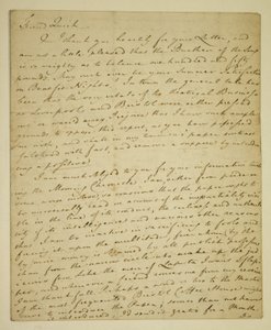Brev fra William Woodfall (1746-1803) til skuespilleren John Quick (1748-1831) angående John Hendersons gunstige anmeldelser på Haymarket av English School