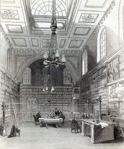Library of the House of Lords, fra 'The Illustrated London News', 22. mars 1845 av English School