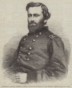 Generalløytnant Ulysses S Grant, sjef for de føderale hærene (gravering) av English School