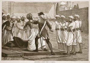Lieutenant Flints Deed of Daring, illustrasjon fra Cassells Illustrated History of India av James Grant, pub. 1879 av English School