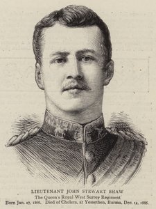 Løytnant John Stewart Shaw (gravering) av English School