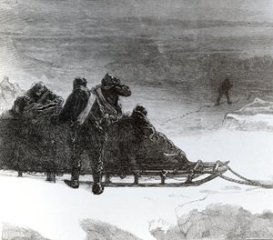 Løytnant Parr satte i gang for å bringe hjelp til den nordlige sledefesten, publisert i 