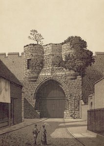 Lincoln, Castle Gateway (litho) av English School